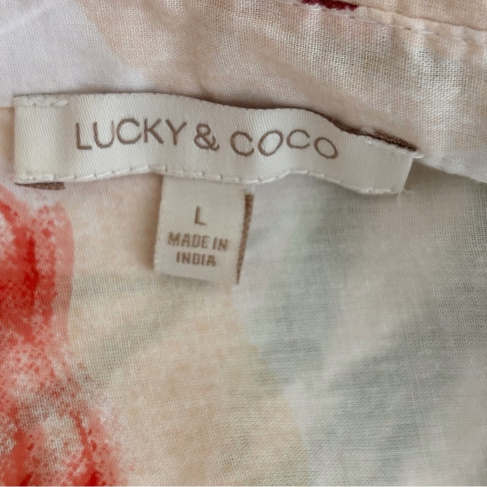 Lucky & Coco Seashell Print Button Front Shirt Large Coastal Grandma - Picture 5 of 7